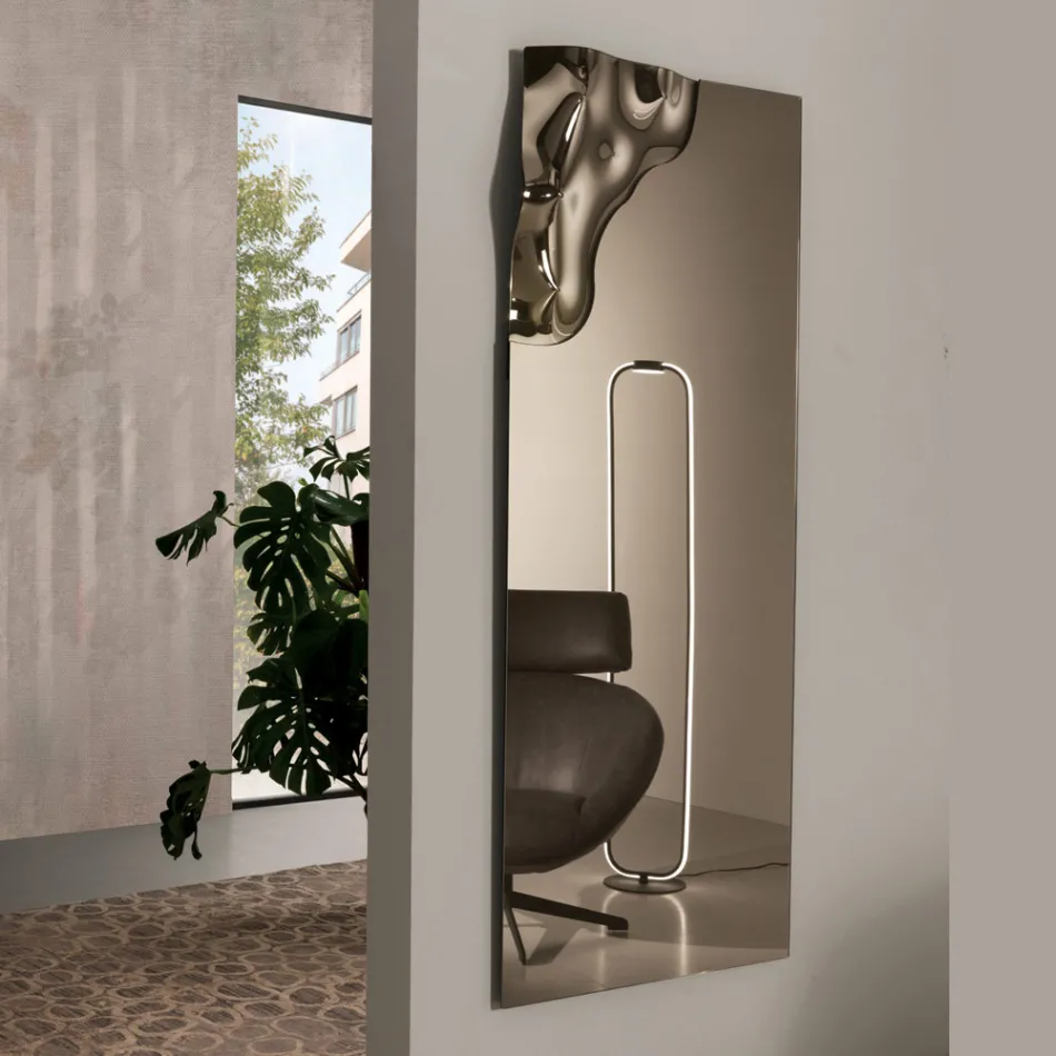 Miroir rectangulaire d'angle en verre fusionné, fabriqué en Italie - Adelinda Viadurini