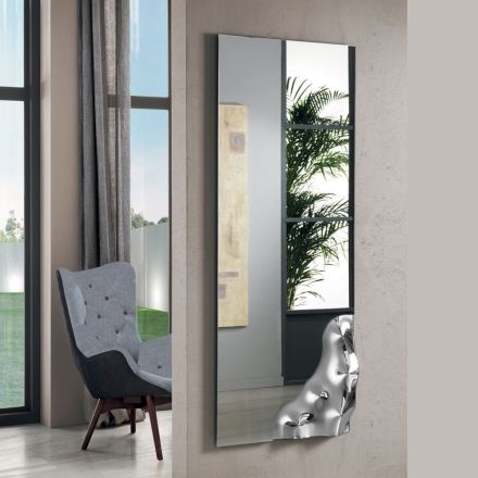 Miroir rectangulaire d'angle en verre fusionné, fabriqué en Italie - Adelinda Viadurini