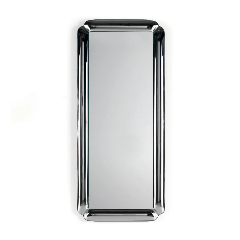 Miroir rectangulaire avec cadre en cristal moulé, fabriqué en Italie - Belinda Viadurini