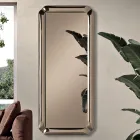 Miroir rectangulaire avec cadre en cristal moulé, fabriqué en Italie - Belinda Viadurini