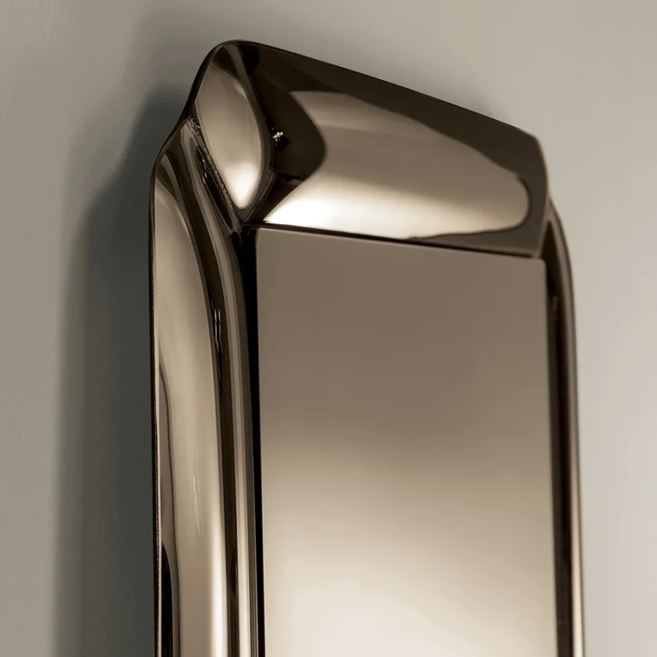 Miroir rectangulaire avec cadre en cristal moulé, fabriqué en Italie - Belinda Viadurini