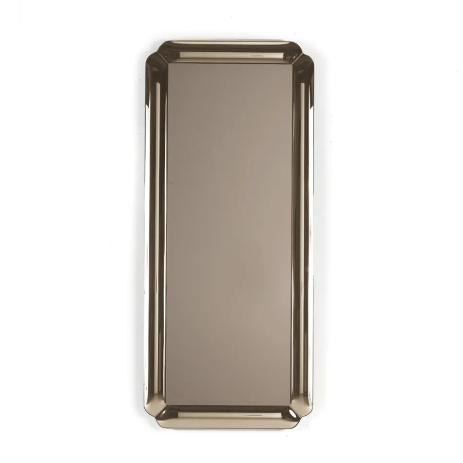 Miroir rectangulaire avec cadre en cristal moulé, fabriqué en Italie - Belinda Viadurini