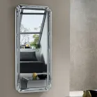 Miroir rectangulaire avec cadre en cristal moulé, fabriqué en Italie - Belinda Viadurini