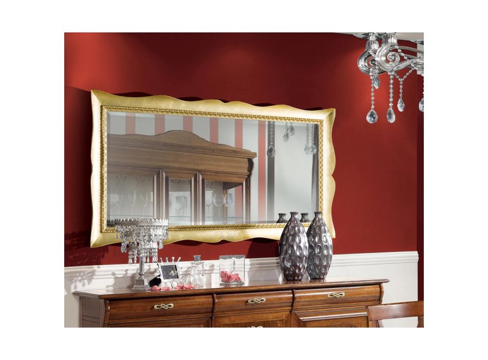 Miroir rectangulaire avec cadre de forme classique Made in Italy - Lara Viadurini