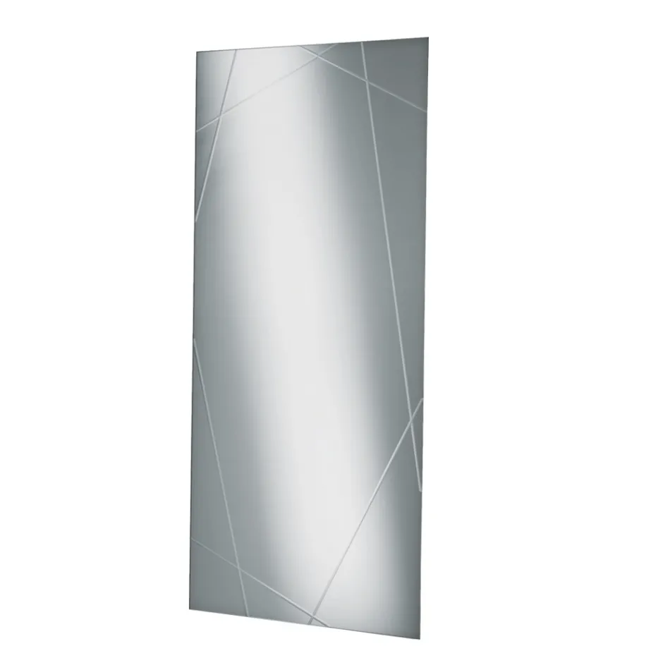 Miroir rectangulaire gravé au laser, fabriqué en Italie - Alberta Viadurini