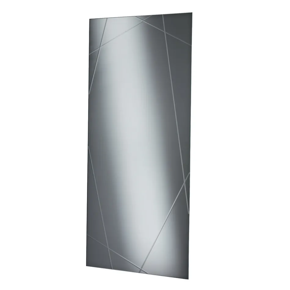 Miroir rectangulaire gravé au laser, fabriqué en Italie - Alberta Viadurini