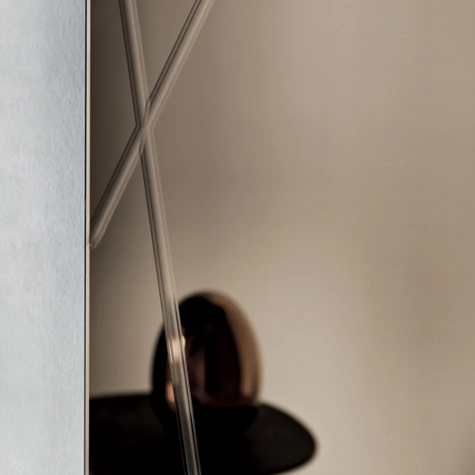 Miroir rectangulaire gravé au laser, fabriqué en Italie - Alberta Viadurini