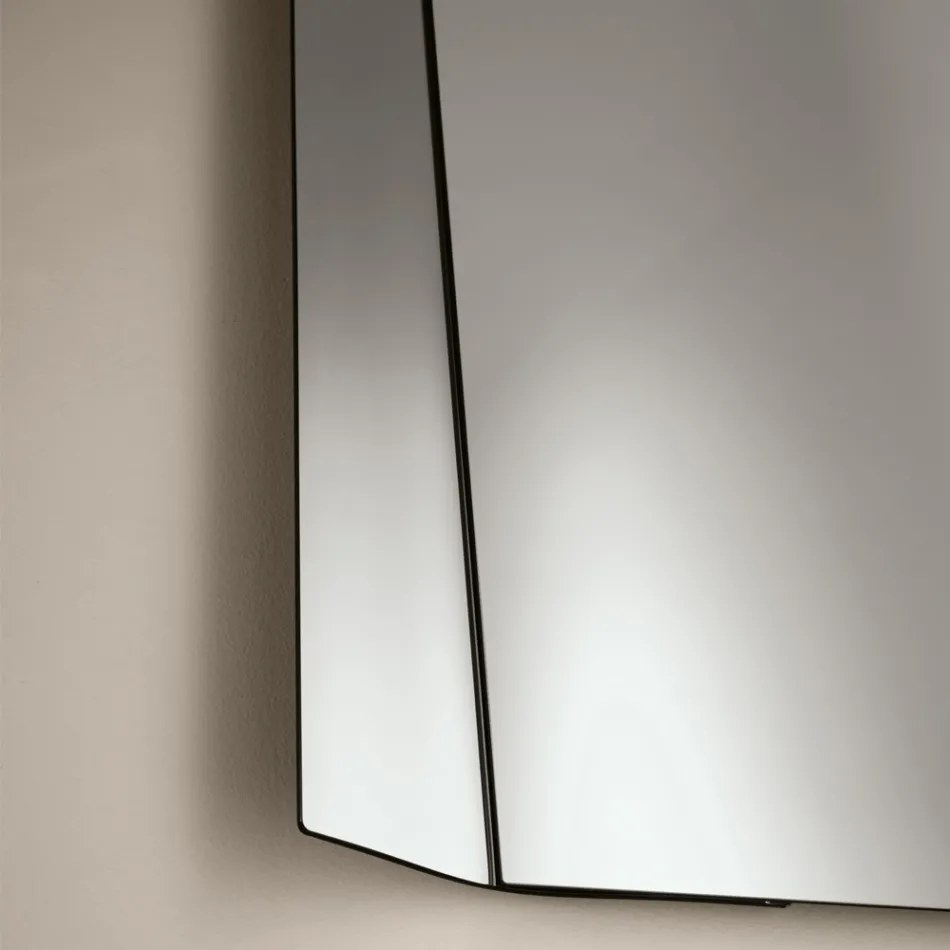 Miroir rectangulaire avec insert latéral bicolore, fabriqué en Italie - Lumis Viadurini