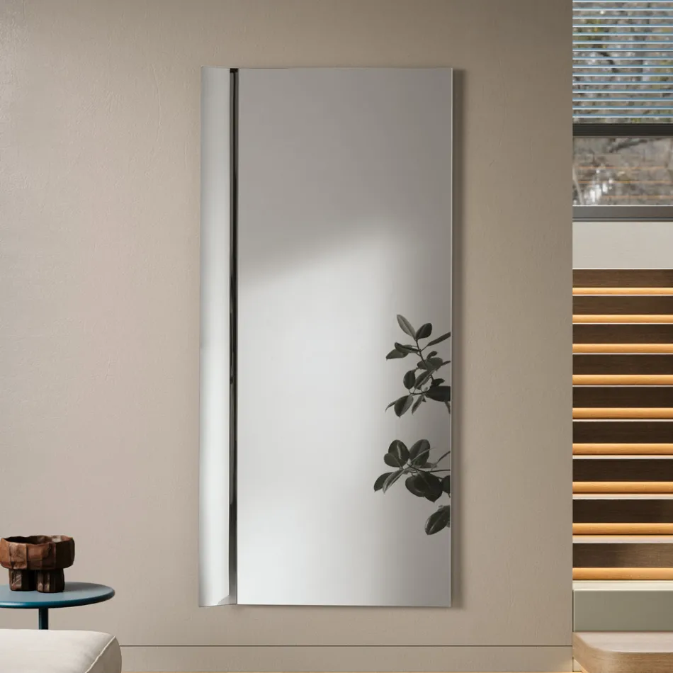 Miroir rectangulaire avec insert latéral bicolore, fabriqué en Italie - Lumis Viadurini