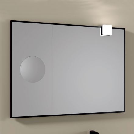 Miroir rectangulaire en bois et miroir grossissant fabriqués en Italie - Curie Viadurini