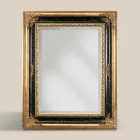 Miroir rectangulaire en bois de feuille d'or et noir Made in Italy - Sophie Viadurini