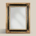 Miroir rectangulaire en bois de feuille d'or et noir Made in Italy - Sophie