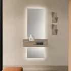 Miroir rectangulaire en verre rétroéclairé par LED, fabriqué en Italie - Solen Viadurini