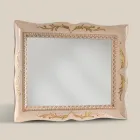 Miroir rectangulaire en bois blanc de style classique Made in Italy - Florence Viadurini