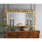 Miroir en bois rectangulaire classique à la feuille d'or fabriqué en Italie - Denver Viadurini
