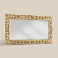 Miroir en bois rectangulaire classique à la feuille d'or fabriqué en Italie - Denver