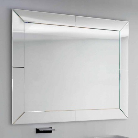 Miroir perlé avec bord de sol moderne, H120 x L120cm, Dedalo Viadurini