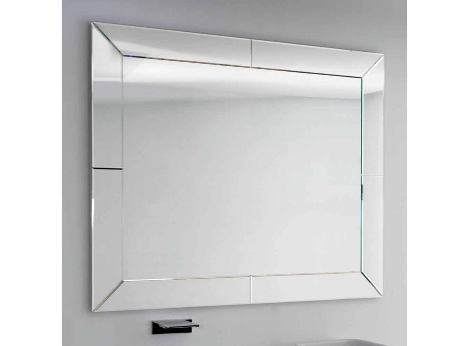 Miroir perlé avec bord de sol moderne, H120 x L120cm, Dedalo Viadurini