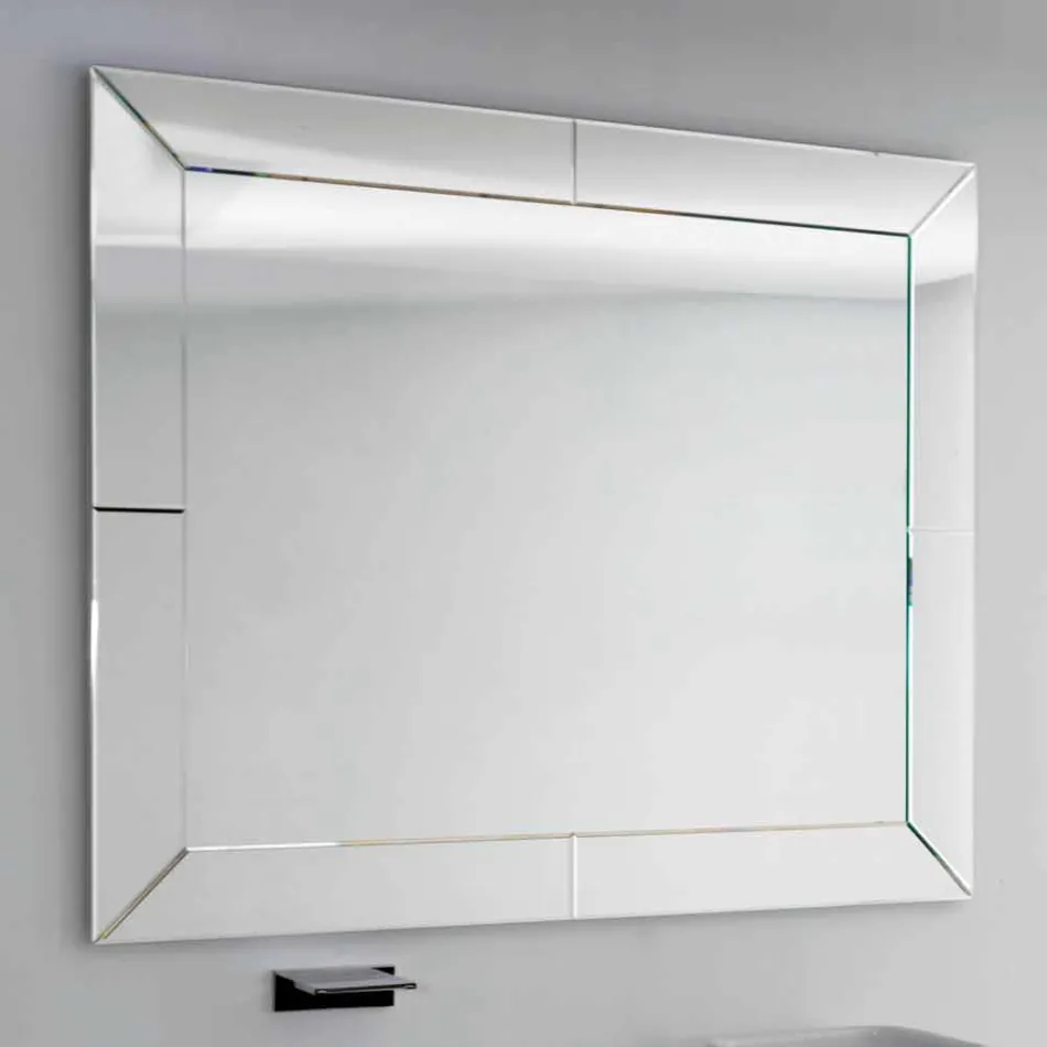 Miroir perlé avec bord de sol moderne, H120 x L120cm, Dedalo Viadurini