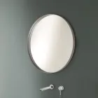 Miroir mural rond avec cadre bronze, noir, platine ou cuivre - Renga Viadurini