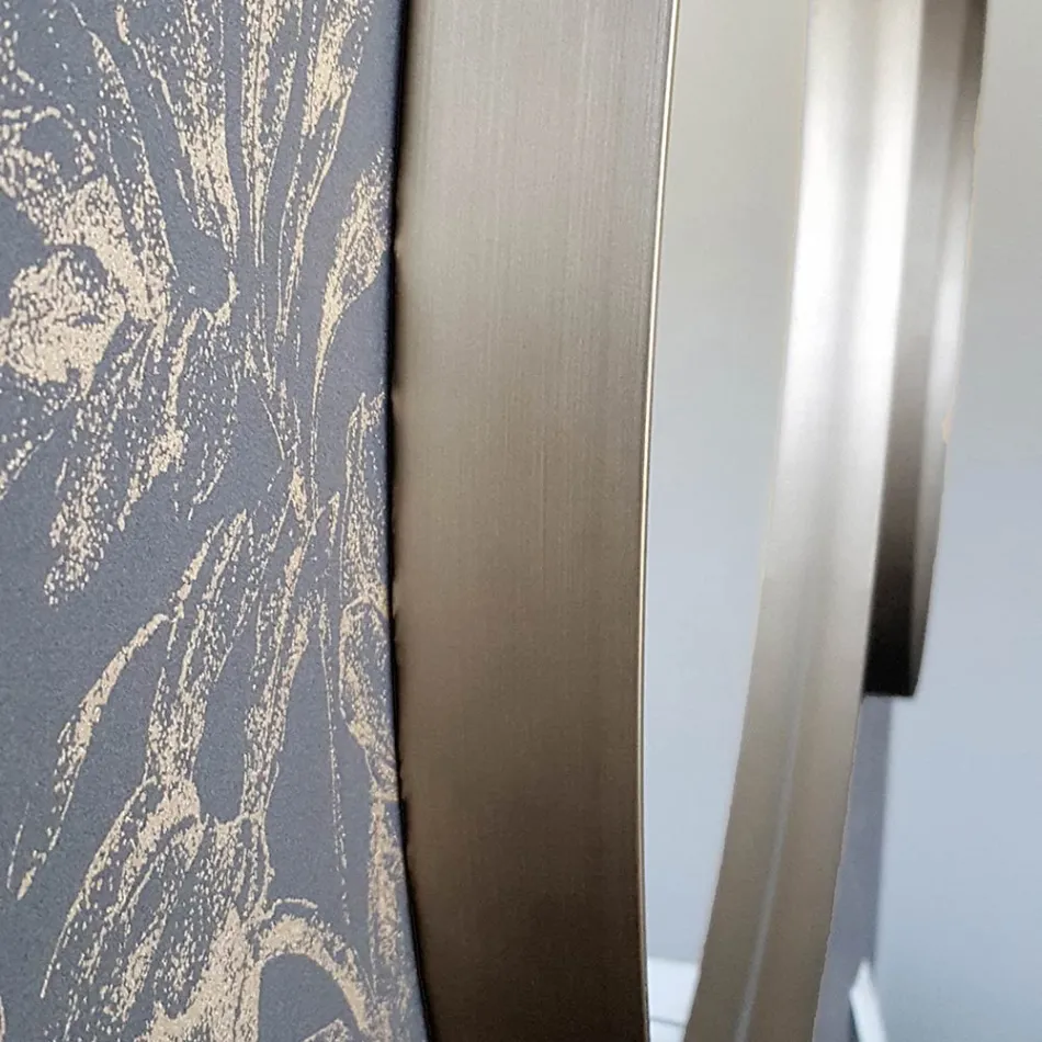 Miroir mural rond avec cadre bronze, noir, platine ou cuivre - Renga Viadurini