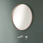 Miroir mural rond avec cadre bronze, noir, platine ou cuivre - Renga Viadurini