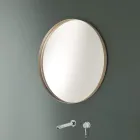 Miroir mural rond avec cadre bronze, noir, platine ou cuivre - Renga Viadurini