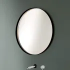 Miroir mural rond avec cadre bronze, noir, platine ou cuivre - Renga Viadurini
