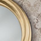 Miroir rond avec cadre en bois doré de luxe fabriqué en Italie - Adelin Viadurini