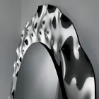 Miroir rond à cadre en verre ondulé, fabriqué en Italie - Adelma Viadurini