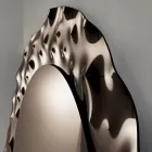 Miroir rond à cadre en verre ondulé, fabriqué en Italie - Adelma Viadurini