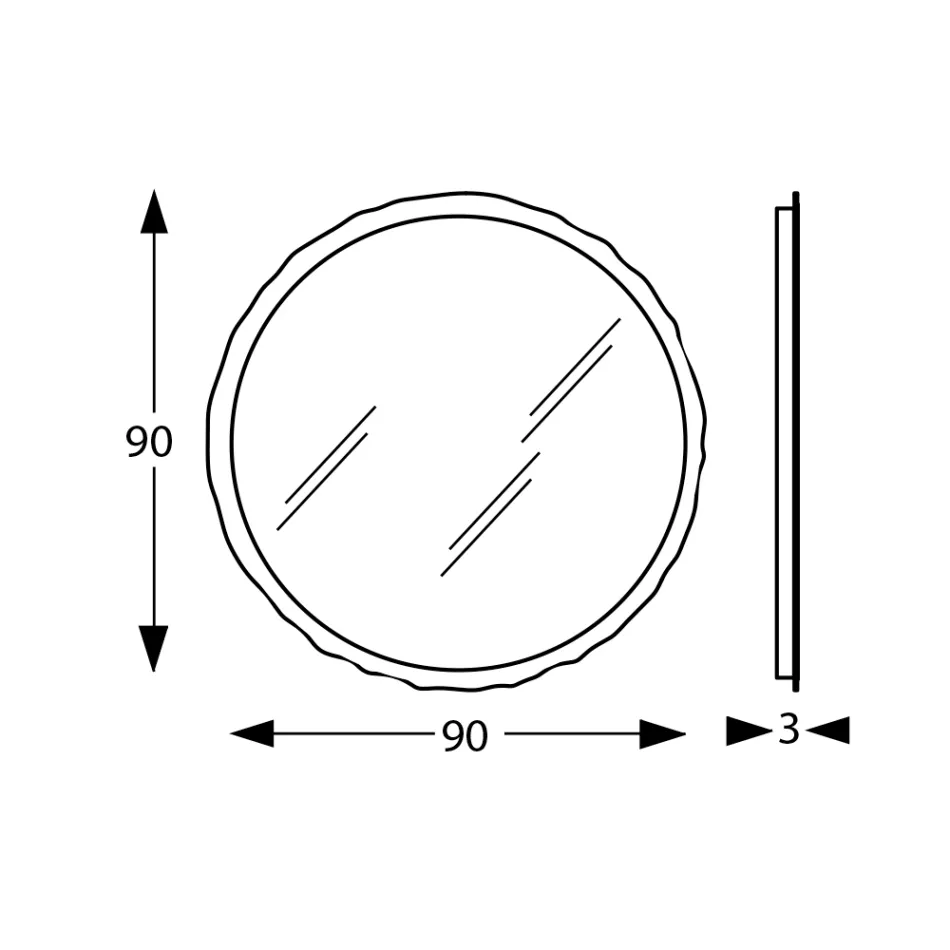 Miroir rond avec éclairage LED intégré fabriqué en Italie - Vinci Viadurini