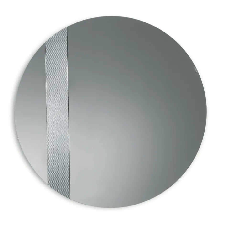 Miroir rond avec insert en maille, fabriqué en Italie - Brigitta Viadurini