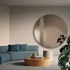 Miroir rond avec insert en maille, fabriqué en Italie - Brigitta Viadurini