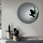 Miroir mural rond à décor sablé, fabriqué en Italie - Annamaria Viadurini
