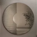 Miroir mural rond avec insert en maille, fabriqué en Italie - Annabella Viadurini