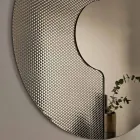 Miroir mural rond avec insert en maille, fabriqué en Italie - Annabella Viadurini