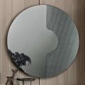 Miroir mural rond avec insert en maille, fabriqué en Italie - Annabella