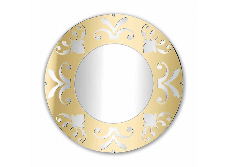 Miroir Design Rond en Plexiglas Or Argent ou Bronze avec Cadre - Foscolo Viadurini
