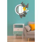 Miroir rond de design moderne en bois coloré avec papillons - Beat Viadurini