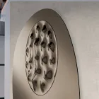 Miroir de forme spéciale avec insert en verre ondulé, fabriqué en Italie - Adalberta Viadurini