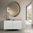 Miroir en forme d'Abigaille avec demi-cadre en verre fusionné, fabriqué en Italie Viadurini