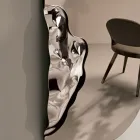 Miroir rectangulaire avec insert en verre ondulé, fabriqué en Italie - Adelasia Viadurini