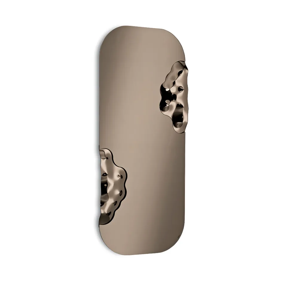 Miroir rectangulaire avec insert en verre ondulé, fabriqué en Italie - Adelasia Viadurini