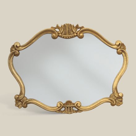 Miroir de style classique avec cadre en feuille d'or fabriqué en Italie - Precious Viadurini