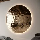 Miroir mural rond Clea en verre martelé, fabriqué en Italie Viadurini