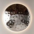 Miroir mural rond en verre martelé, fabriqué en Italie - Tavia