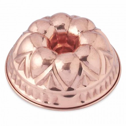 Moules à gâteaux ronds en cuivre étamé faits à la main avec décoration - Gianandrea Viadurini