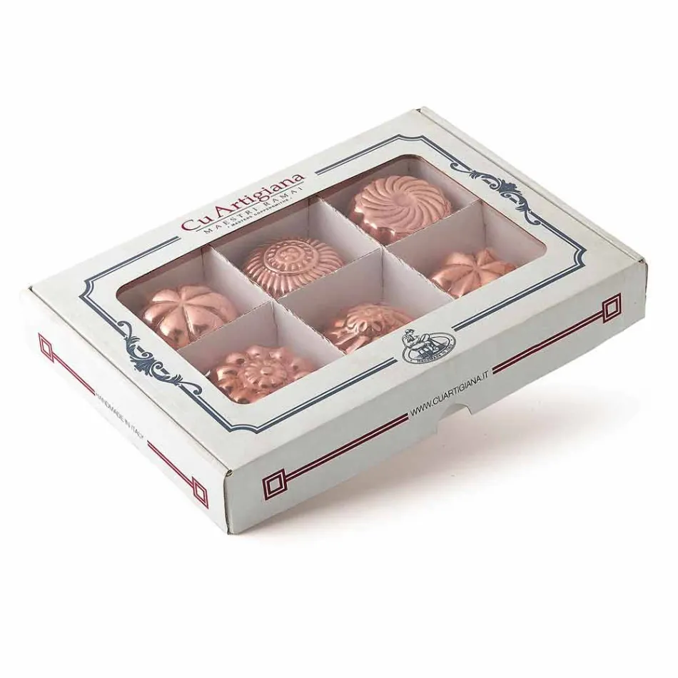 Moules à gâteaux en cuivre étamé faits à la main Design mixte 6 pièces - Giandaniele Viadurini