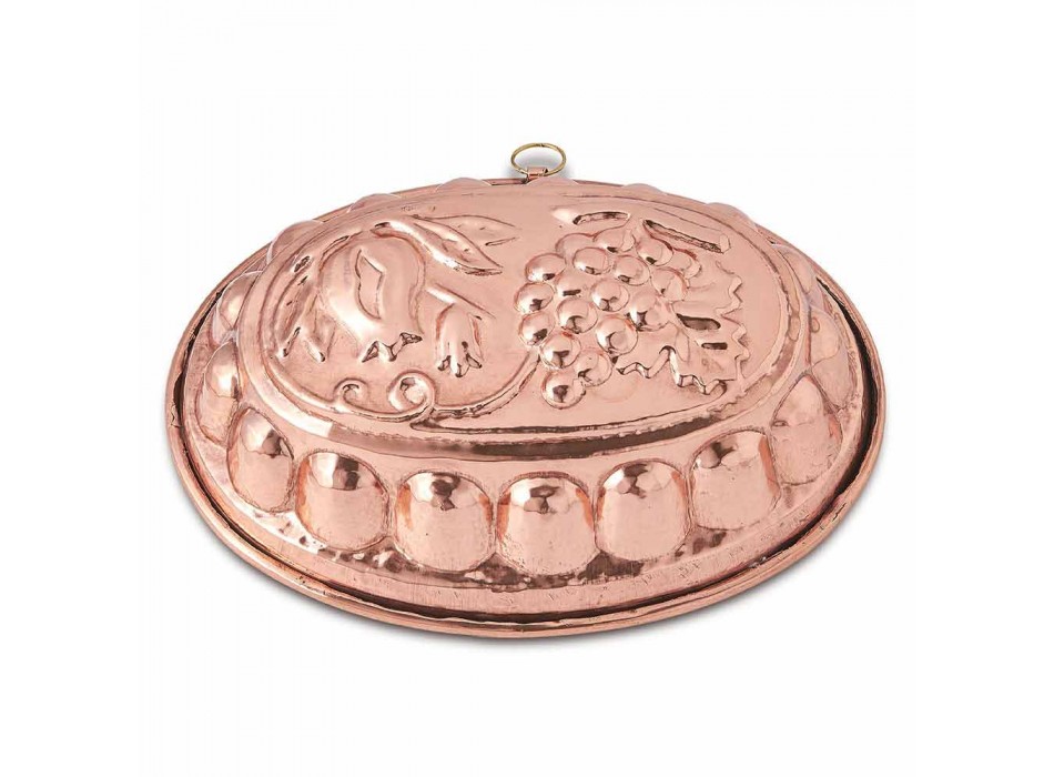 Moule à gâteau ovale Desserts en cuivre étamé à la main avec décoration - Gianfilippo Viadurini